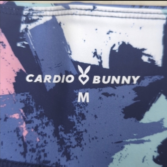 Athletic leggings, blue pink print, yoga pants, athliesurewear, medium - Picture 9 of 9